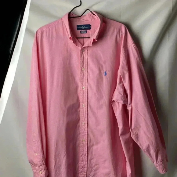 RALPH LAUREN  SIZE17.5 - 34/35 LONG SLEEVES PINK GINGHAM SHIRT YARMOUTH … - Picture 2 of 10